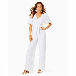 Lilly Pulitzer- Kirrabelle Jumpsuit - Resort White Pineapple Pucker Jacquard